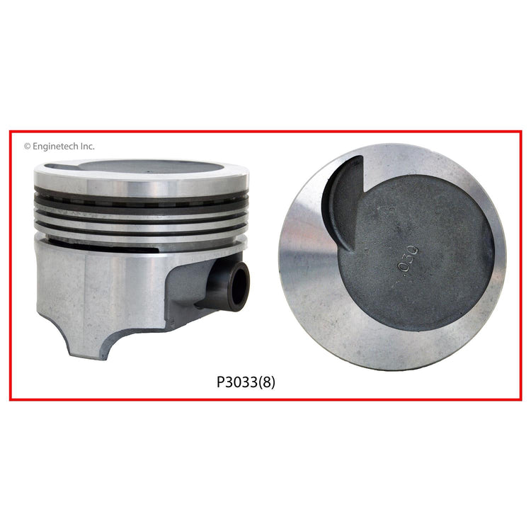 Enginetech P3033(8)040 Engine Piston Set Without Rings for 4.25-inch Bore Engines