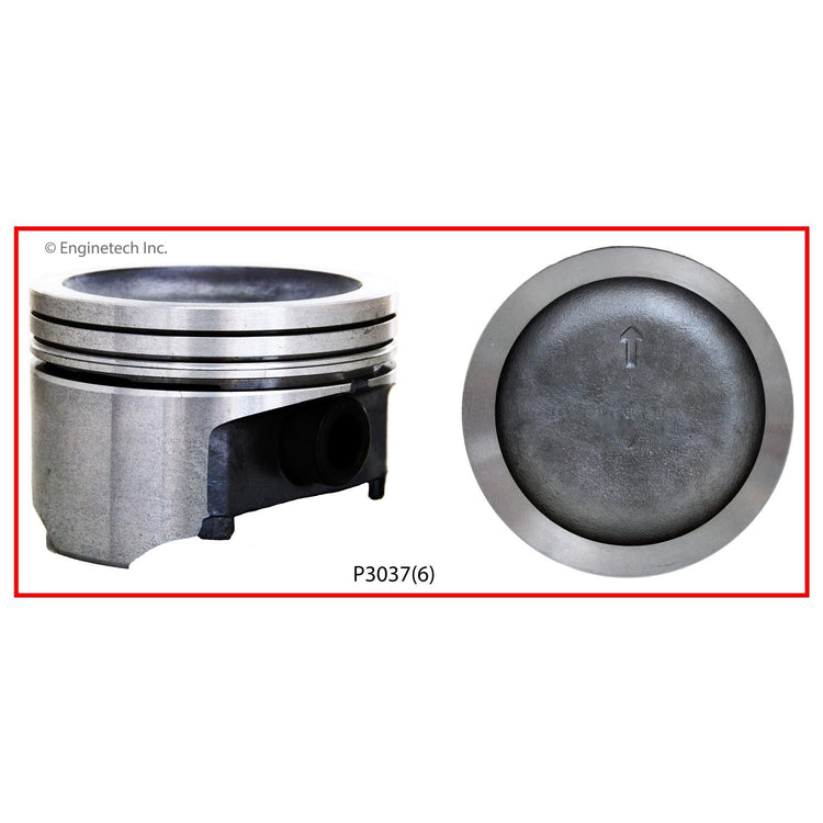 Enginetech P3037(6)STD Engine Piston Set Without Rings for Buick 1993-1995 Models