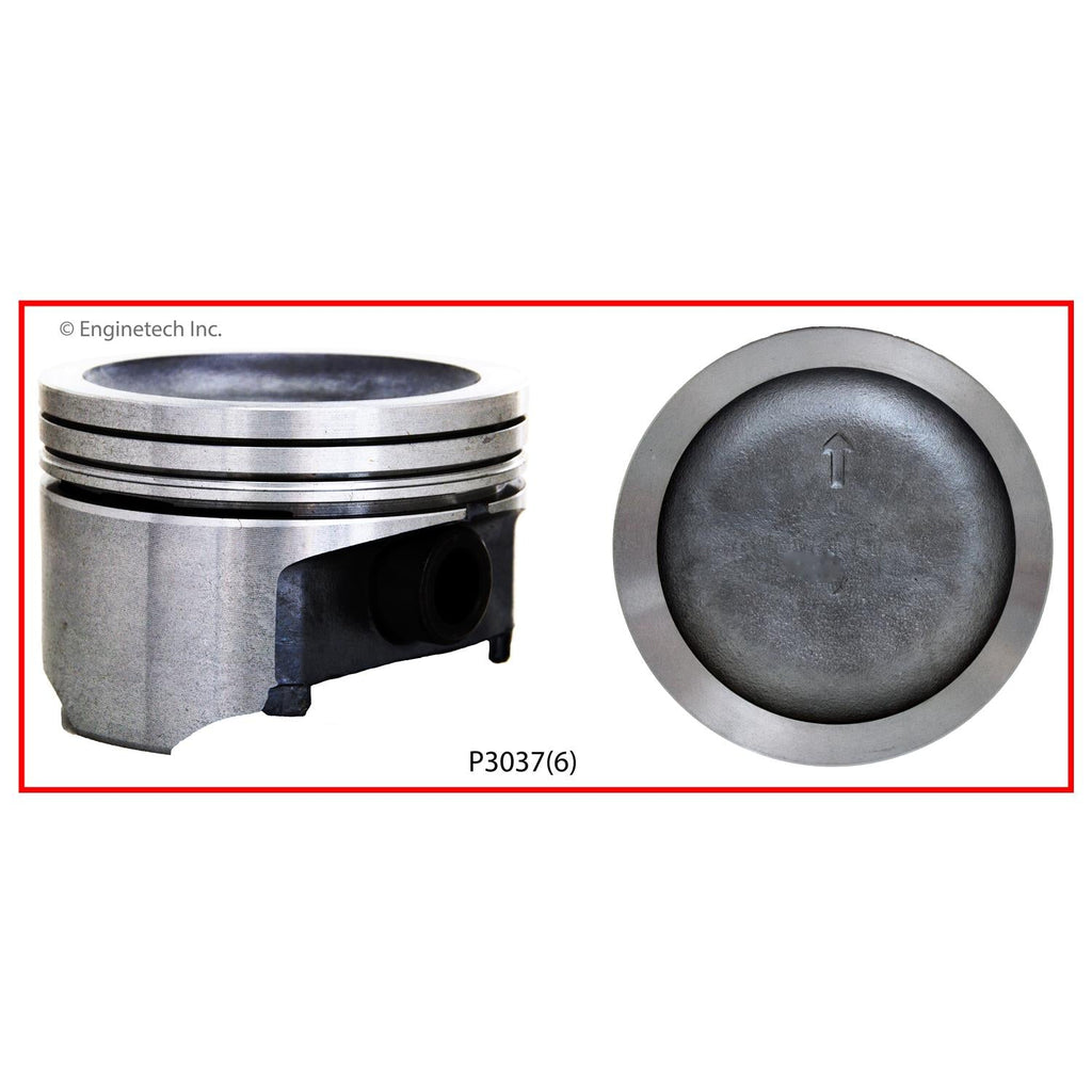 Enginetech P3037(6).75 Engine Piston Set Without Rings for Buick Vehicles