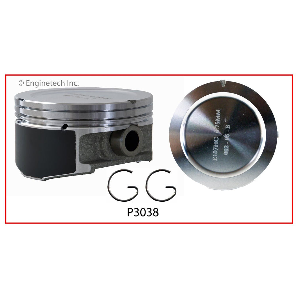 Enginetech Piston Set Without Rings for 2004-2005 Buick, Chevrolet, Pontiac Engines