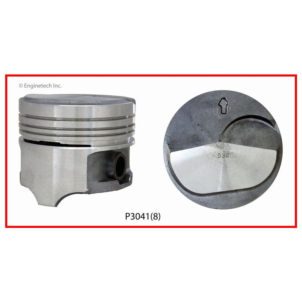 Enginetech P3041(8)030 Engine Piston Set Without Rings for Domestic and Import Engines
