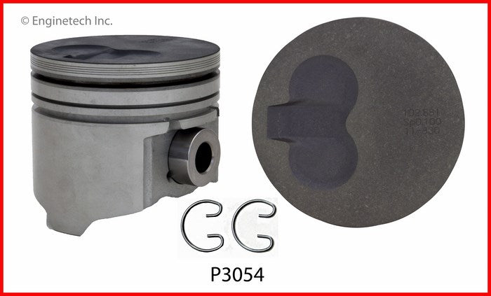 Enginetech P3054(8)040 Engine Piston Set Without Rings for 4.055-inch Bore Diameter Engines