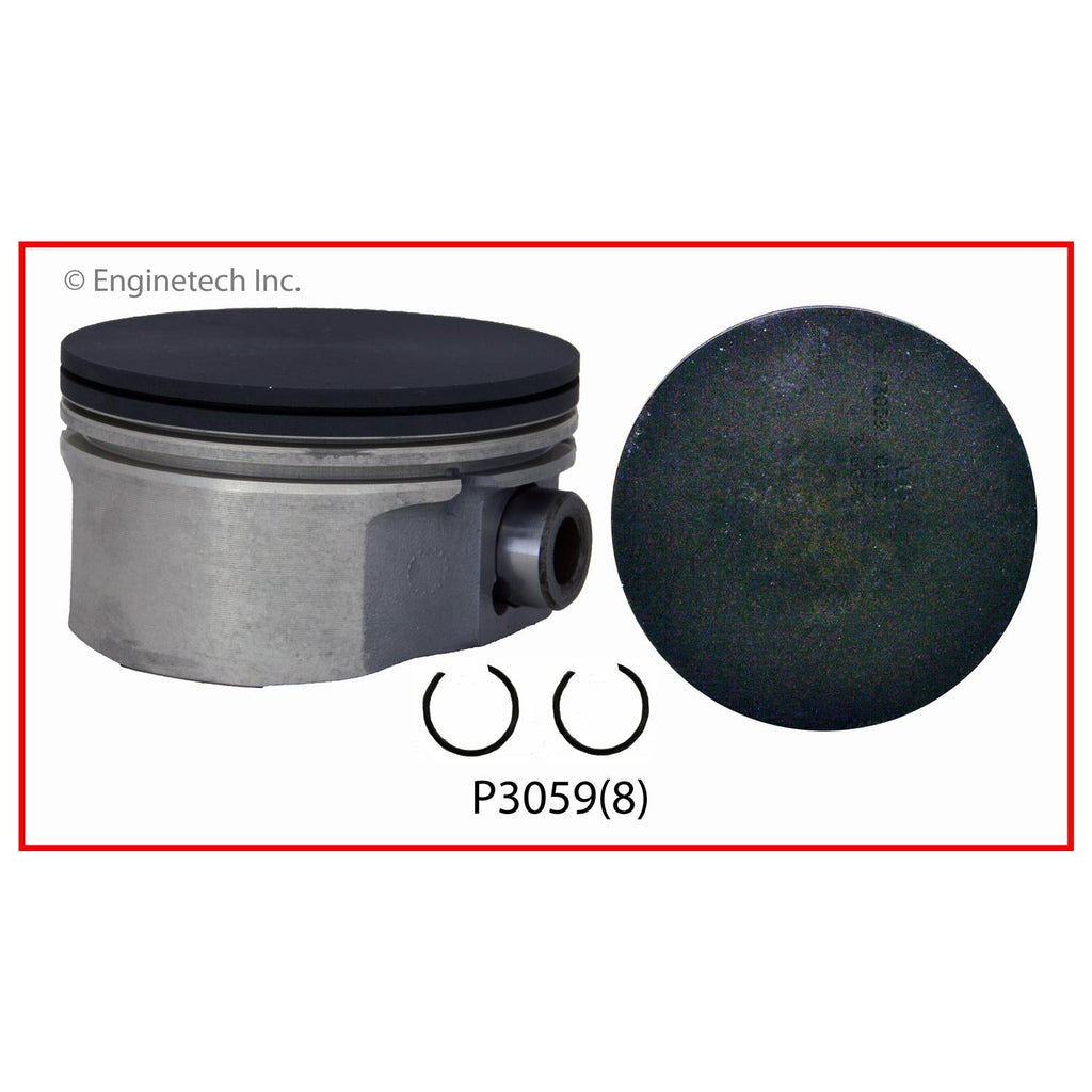 Enginetech P3059(8)STD Engine Piston Set Without Rings for Cadillac and Pontiac Vehicles