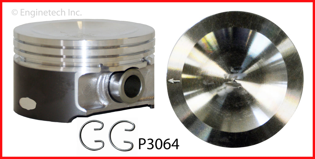Enginetech P3064(8)STD Engine Piston Set Without Rings for Ford E-150 and F-150 Models