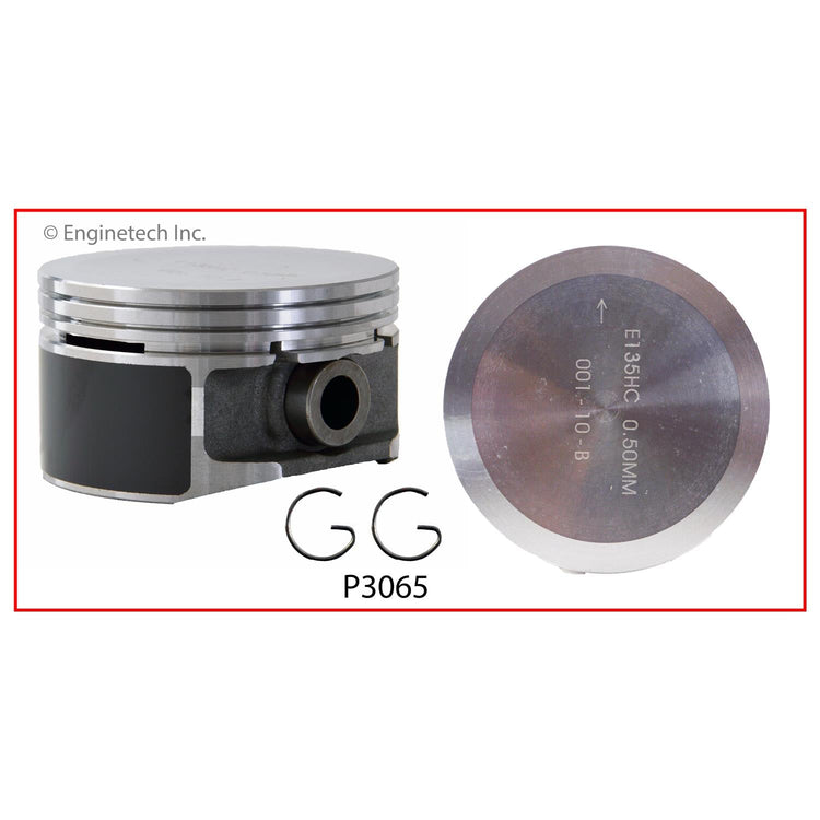 Enginetech P3065(4).50 Engine Piston Set Without Rings for Buick and Chevrolet Models
