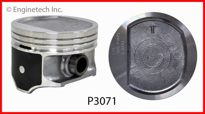 Enginetech P3071(4)STD Engine Piston Set Without Rings for Dodge Dakota and Jeep Cherokee