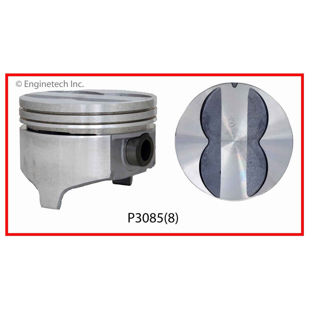 Enginetech P3085(8)060 Engine Piston Set Without Rings for Pontiac Models