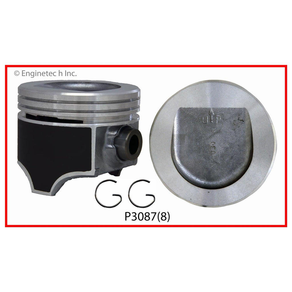 Enginetech P3087(8)STD Engine Piston Set Without Rings for Buick Electra & LeSabre