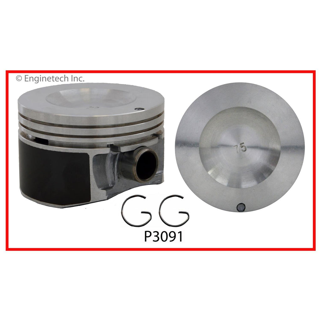 Enginetech P3091(1)STD Single Piston for Saturn Models - High-Quality Engine Replacement Part