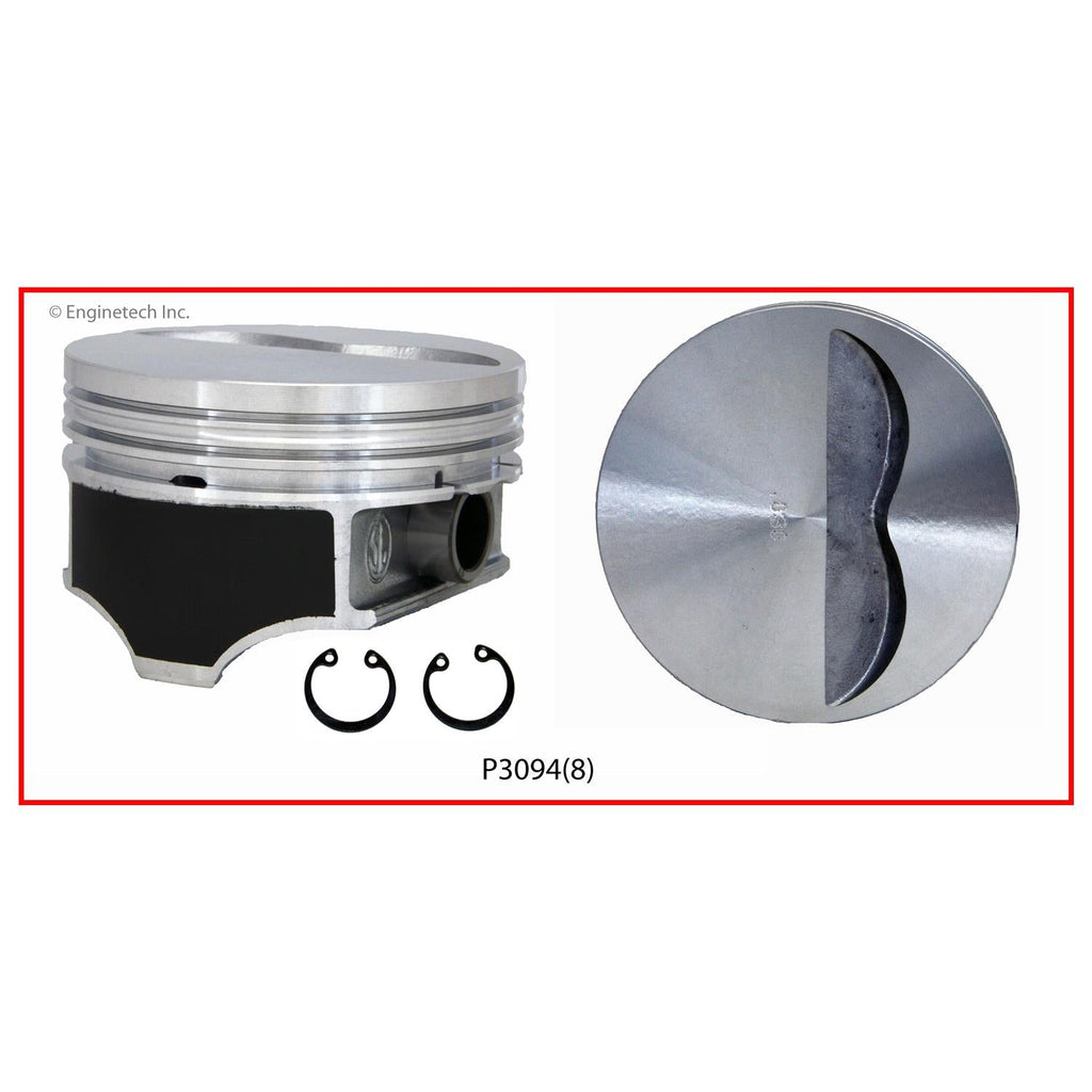 Enginetech P3094(8)040 Engine Piston Set Without Rings for 4.125-inch Bore Engines