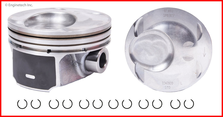 Enginetech P3520(6)STD Engine Piston Set Without Rings for Ford and Lincoln Models