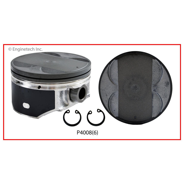 Enginetech P4008(6)STD Engine Piston Set Without Rings for 2004-2005 Infiniti and Nissan Vehicles