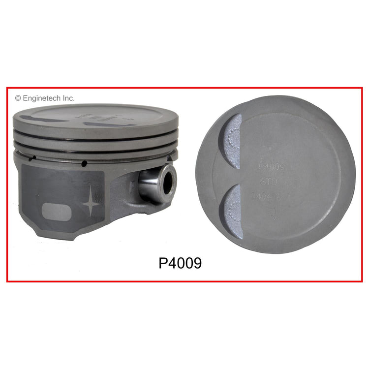 Enginetech P4009(4)STD Engine Piston Set Without Rings for Hyundai Accent and Kia Rio