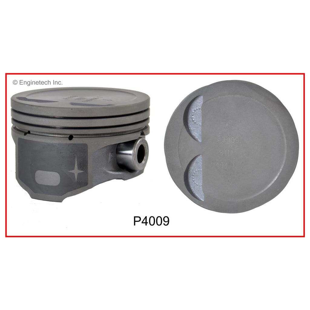 Enginetech P4009(4).50 Engine Piston Set Without Rings for Hyundai and Kia Models