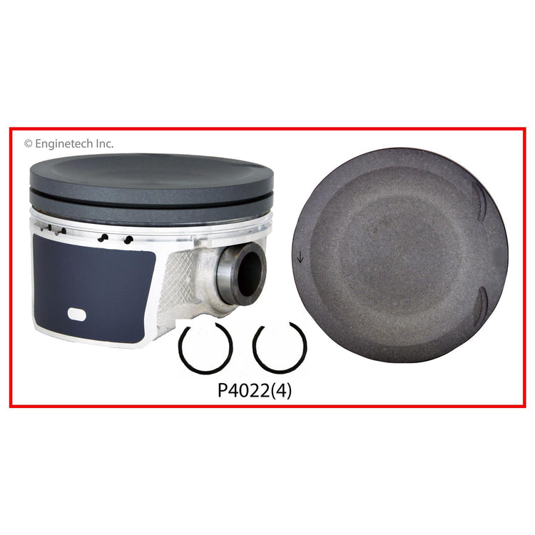 Enginetech P4022(4).50 Engine Piston Set Without Rings for Mazda 3, Mazda 6, and CX-7