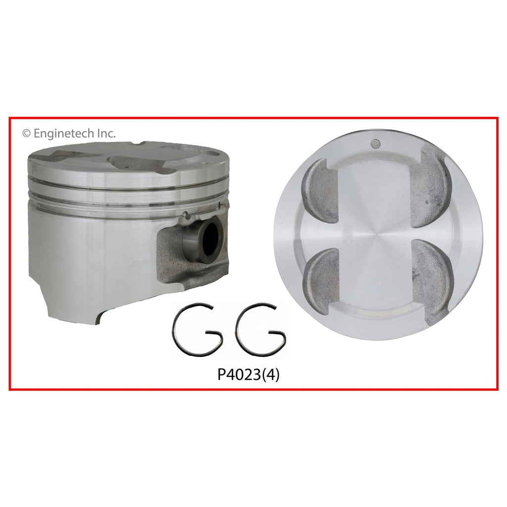 Enginetech P4023(4)STD Engine Piston Set Without Rings for Mazda Miata (1999-2000)
