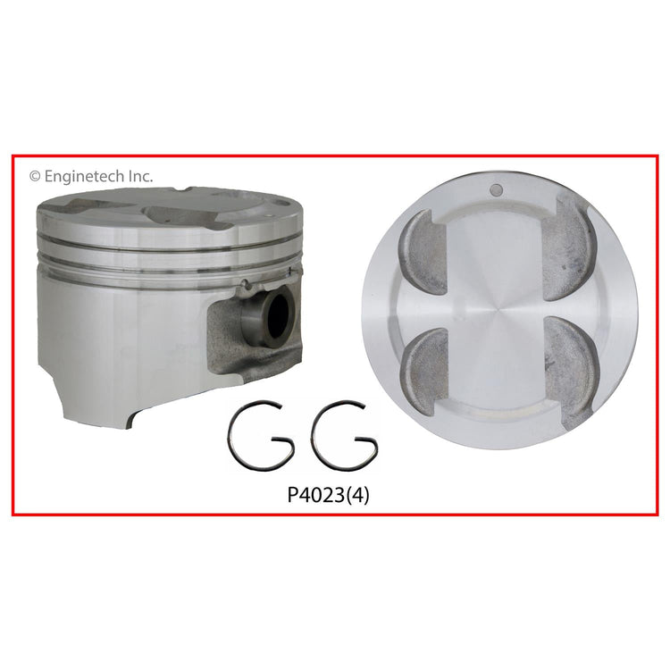 Enginetech P4023(4)STD Engine Piston Set Without Rings for Mazda Miata (1999-2000)