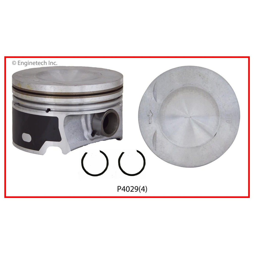 Enginetech P4029(4)STD Engine Piston Set Without Rings for Audi and Volkswagen Models