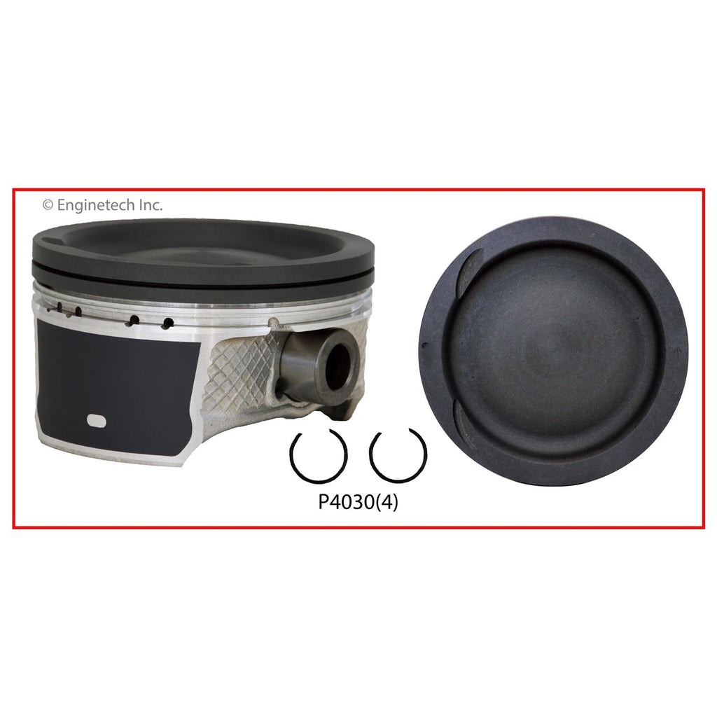 Enginetech P4030(4).50 Engine Piston Set Without Rings for Ford, Mazda, Lincoln Vehicles