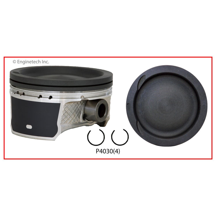 Enginetech P4030(4).50 Engine Piston Set Without Rings for Ford, Mazda, Lincoln Vehicles