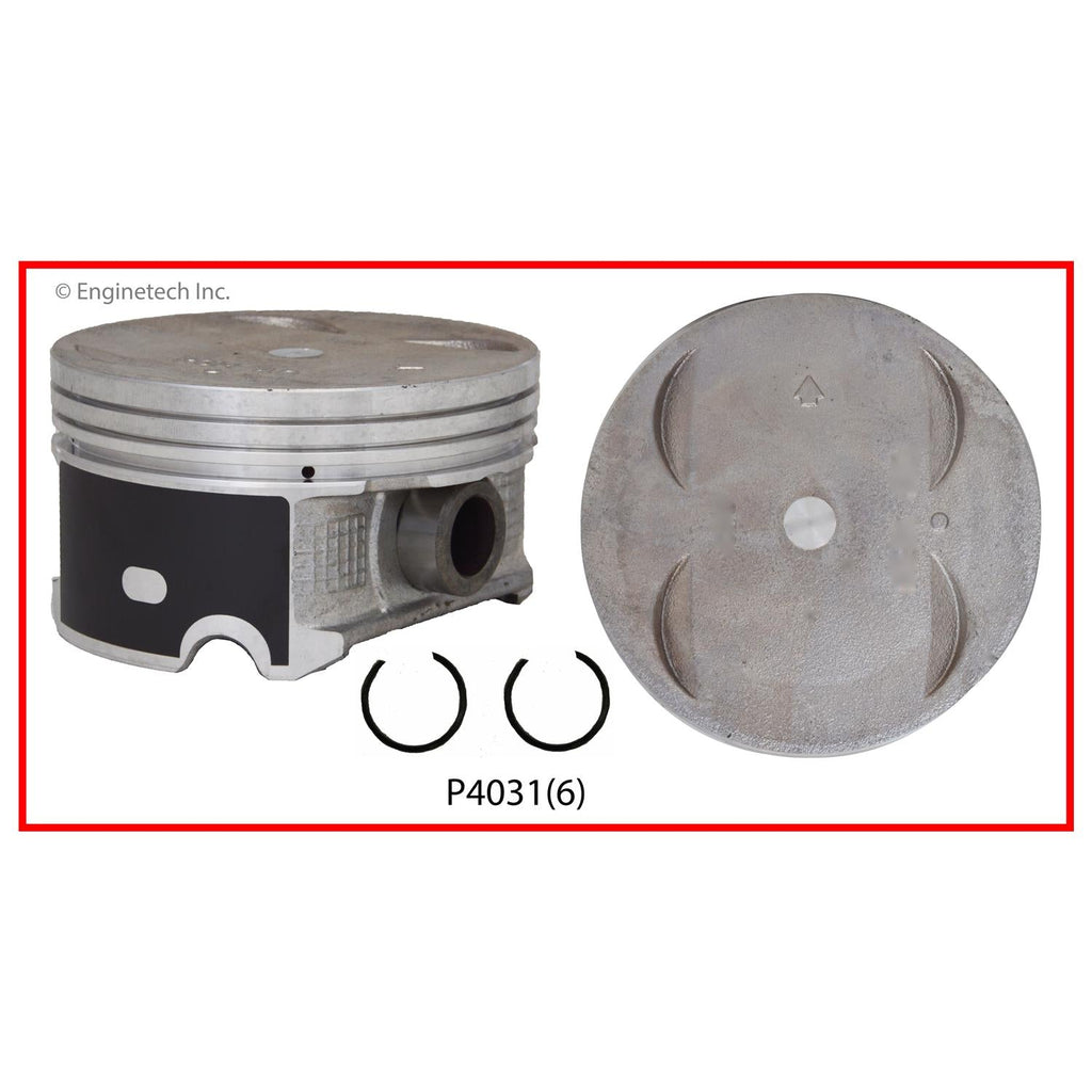 Enginetech P4031(6).50 Engine Piston Set Without Rings for Honda Odyssey, Ridgeline, and Pilot