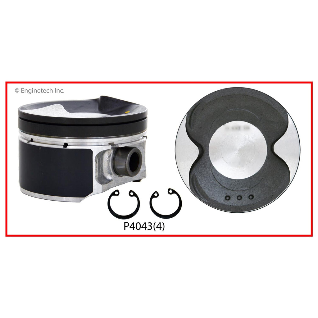 Enginetech P4043(4)STD Engine Piston Set Without Rings for Nissan Vehicles