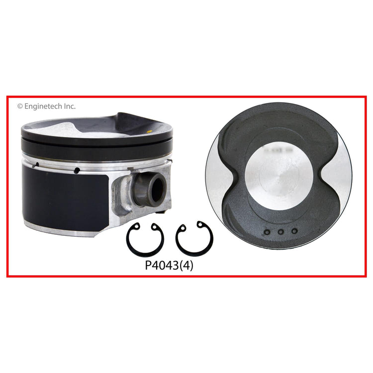 Enginetech P4043(4).50 Engine Piston Set Without Rings for Nissan 2007-2015