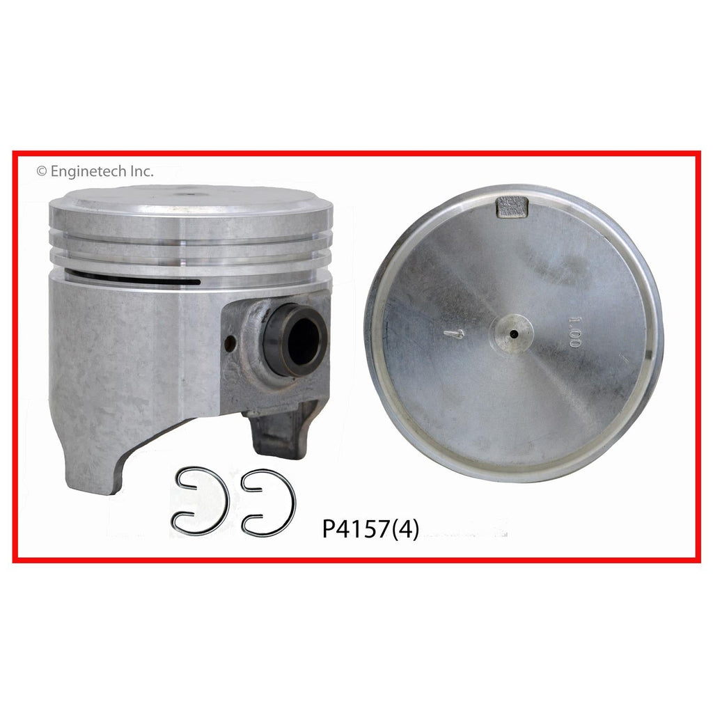 Enginetech P4157(4)STD Engine Piston Set Without Rings for Toyota Celica and Corona