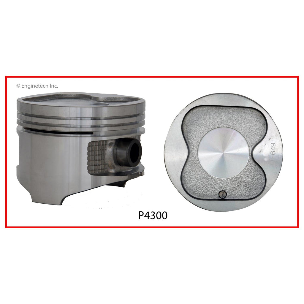 Enginetech P4300(4).50 Engine Piston Set Without Rings for Toyota and Geo Models