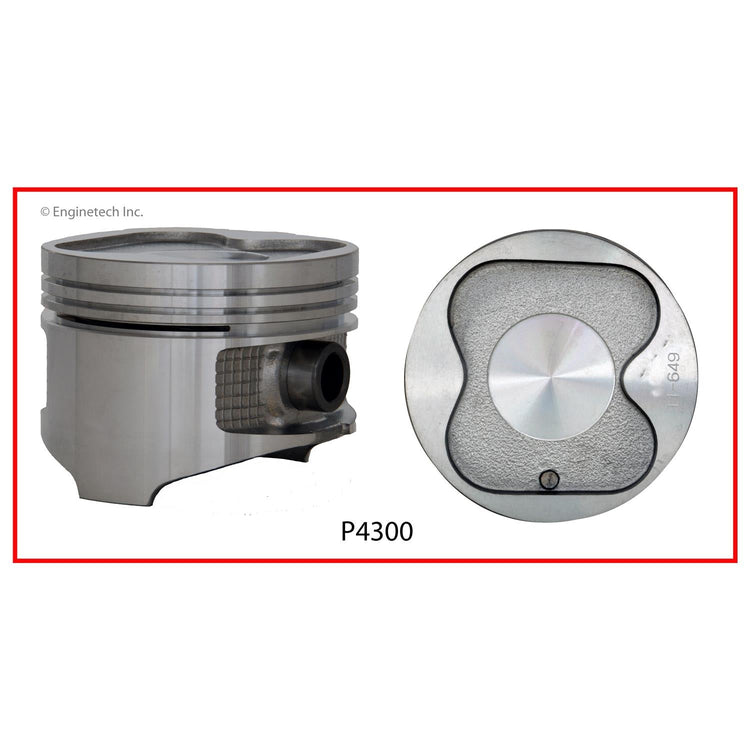 Enginetech P4300(4).50 Engine Piston Set Without Rings for Toyota and Geo Models