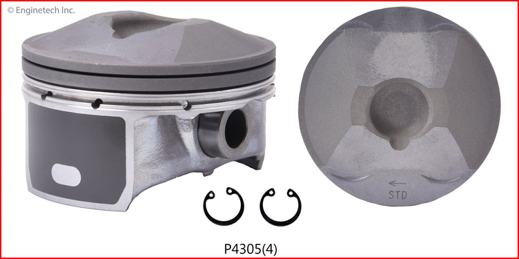 Enginetech P4305(4)STD Engine Piston Set Without Rings for Mazda (2014-2016)