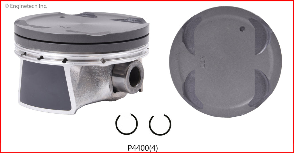 Enginetech P4400(4).50 Engine Piston Set Without Rings for Hyundai and Kia Models