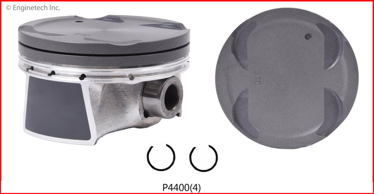 Enginetech P4400(4)STD Engine Piston Set Without Rings for Hyundai and Kia Models