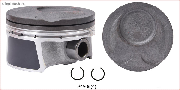 Enginetech P4506(4)STD Engine Piston Set Without Rings for Kia and Hyundai Models