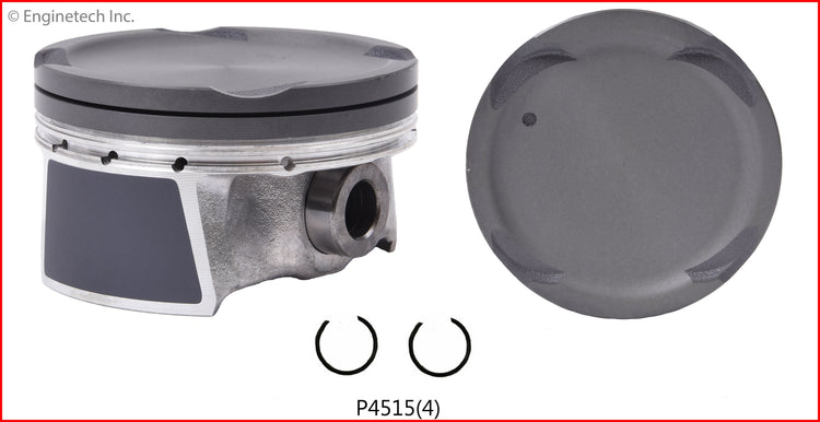 Enginetech P4515(4)STD Engine Piston Set Without Rings for 2012-2013 Kia Soul