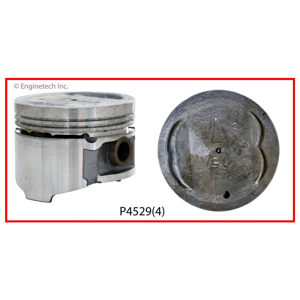 Enginetech P4529(4)STD Engine Piston Set Without Rings for Hyundai, Dodge, Plymouth, Mitsubishi