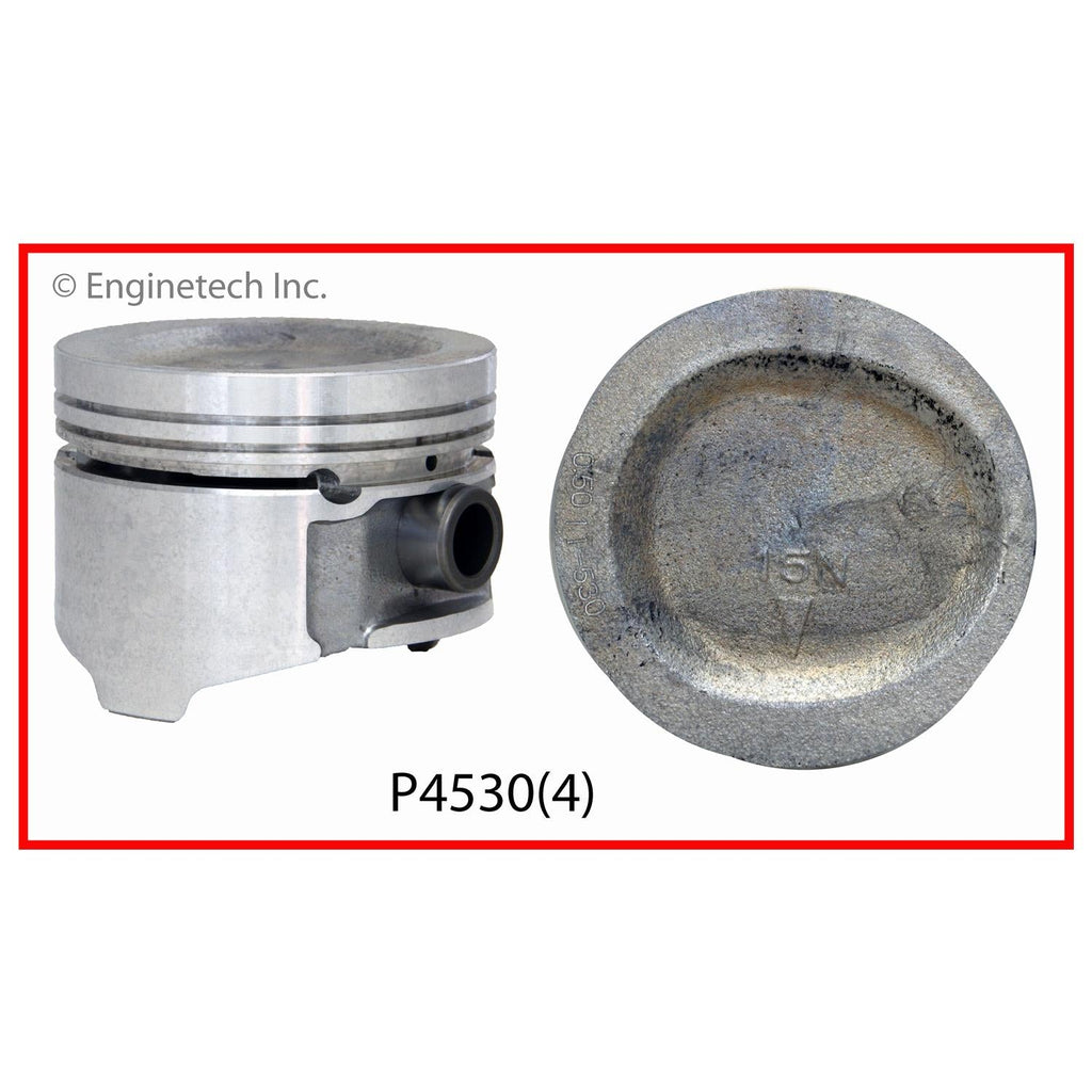 Enginetech P4530(4).50 Engine Piston Set without Rings for Hyundai, Dodge, Mitsubishi