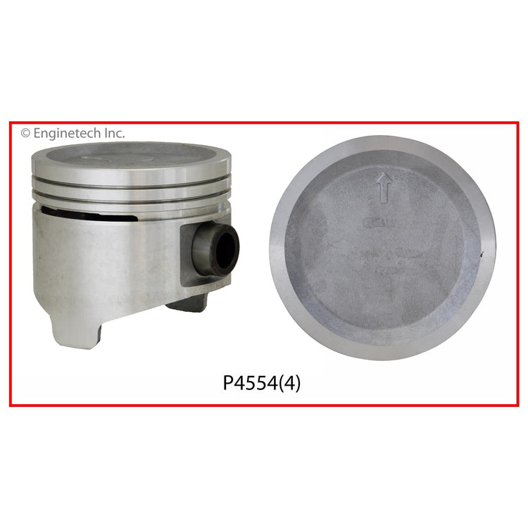 Enginetech P4554(1)STD Engine Single Piston Without Rings for 1988-1989 Isuzu Impulse
