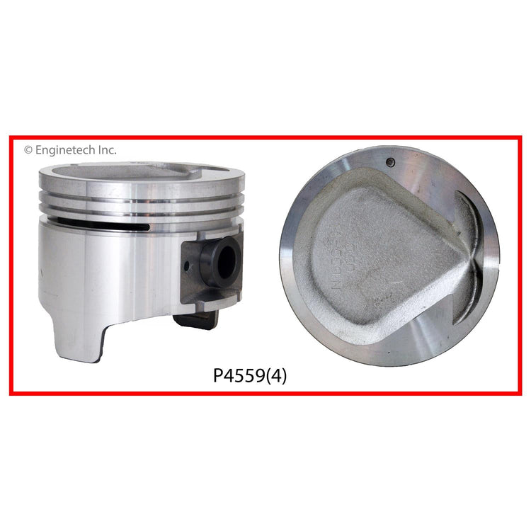 Enginetech P4559(4).50 Engine Piston Set Without Rings for Isuzu and Honda SUVs