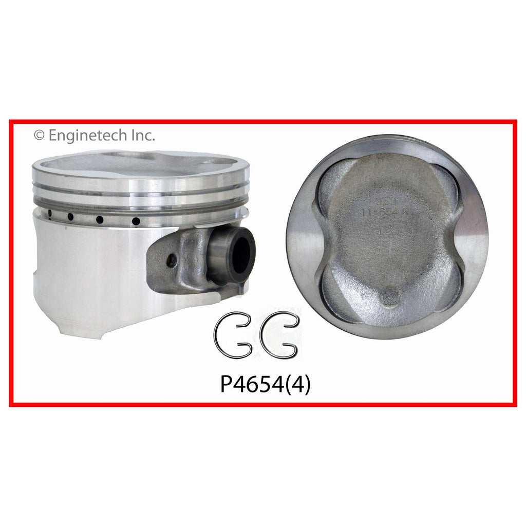 Enginetech P4654(4).50 Engine Piston Set Without Rings for Toyota Camry and Celica