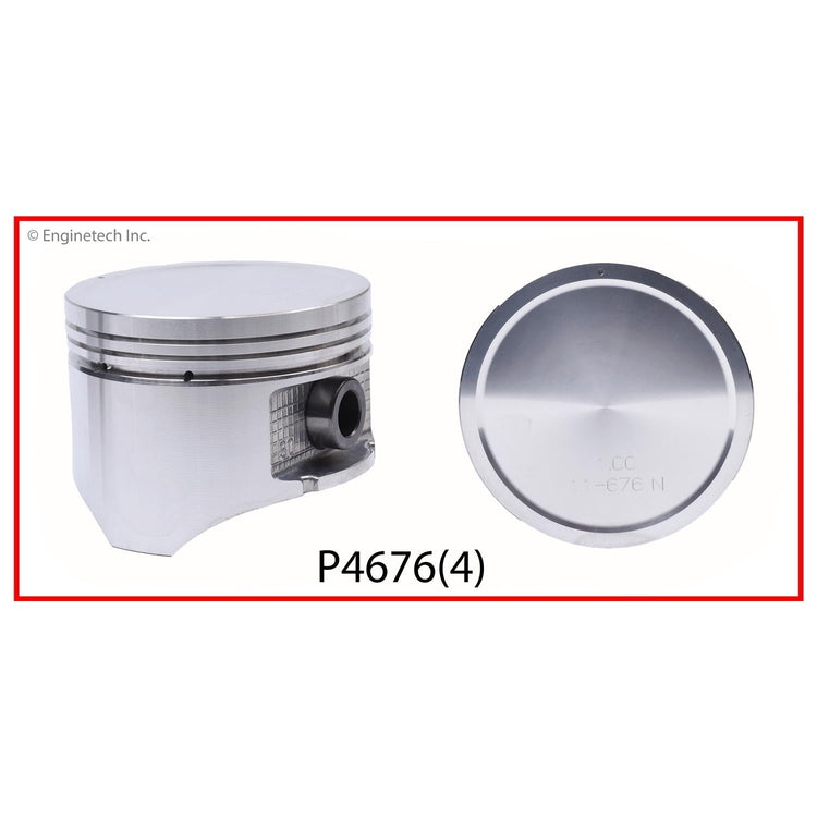 Enginetech P4676(4)STD Engine Piston Set Without Rings for Nissan D21 Pickup 1990-1997