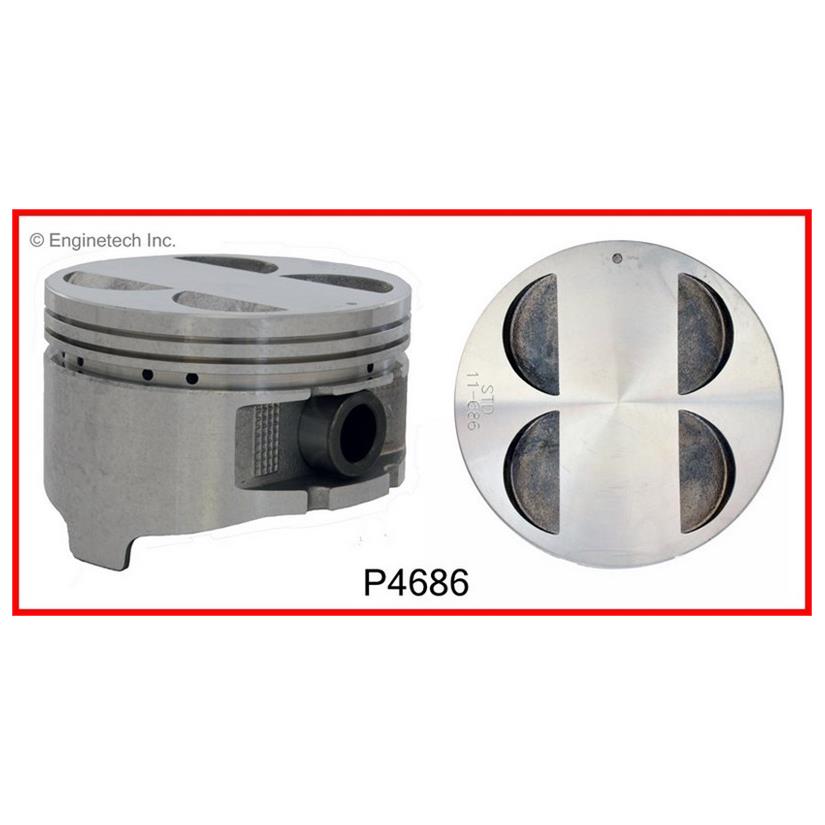 Enginetech P4686(6)STD Engine Piston Set Without Rings for Isuzu Rodeo and Trooper