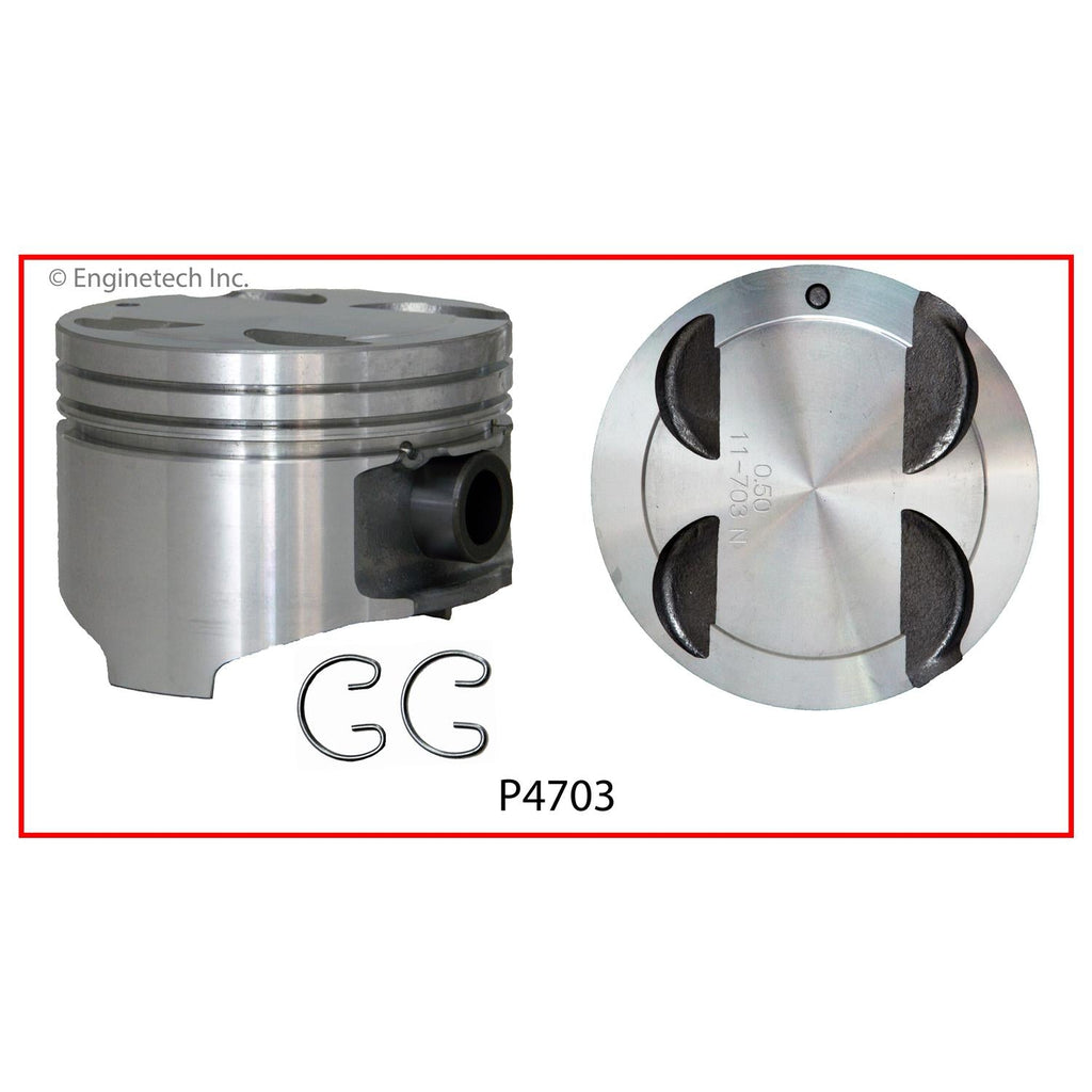 Enginetech P4703(4).50 Engine Piston Set Without Rings for Mazda Protege and Ford Escort