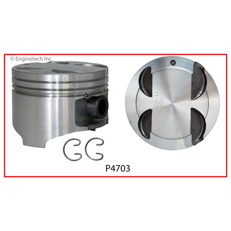 Enginetech P4703(4).50 Engine Piston Set Without Rings for Mazda Protege and Ford Escort