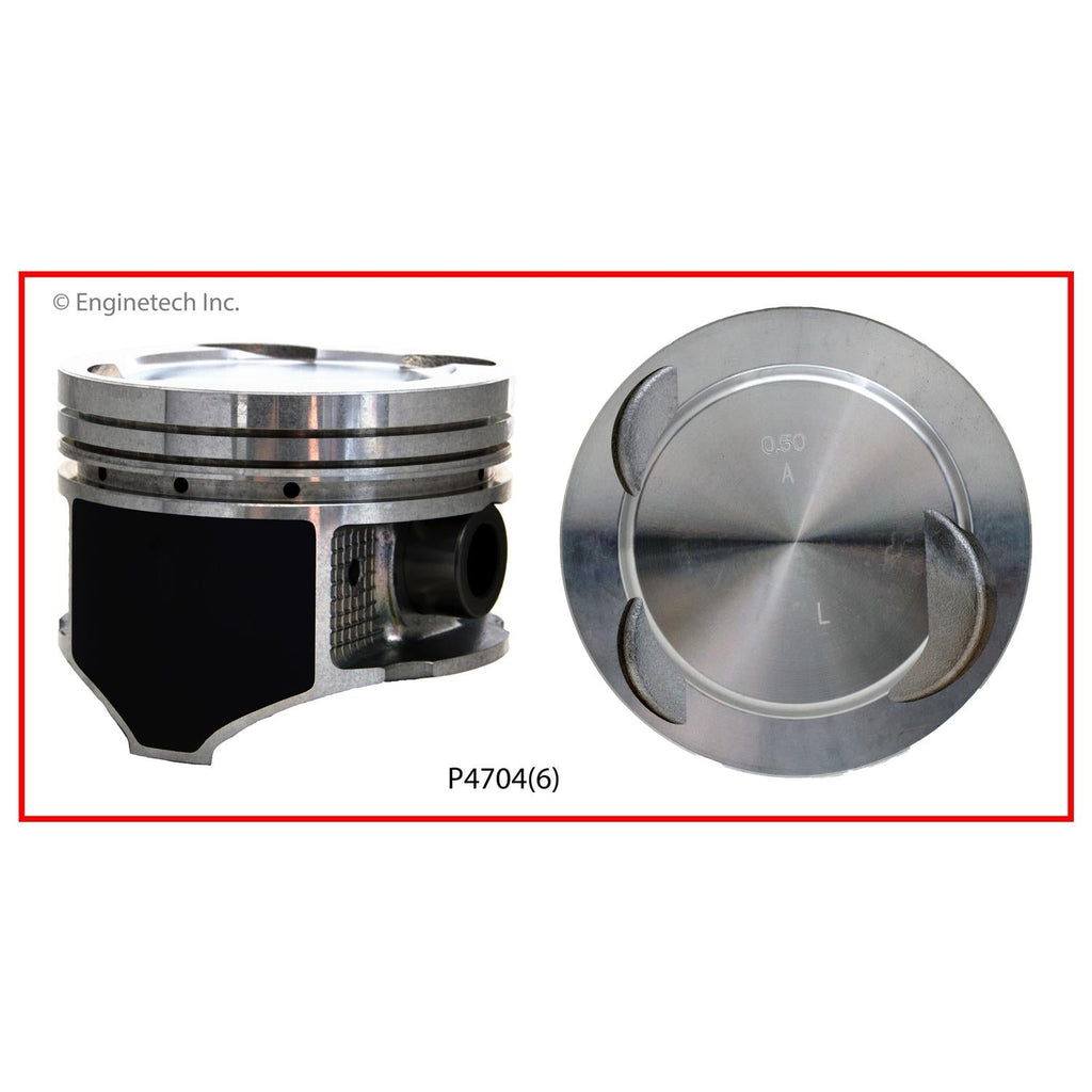 Enginetech P4704(6).50 Engine Piston Set Without Rings for Mazda MPV (1994-1998)