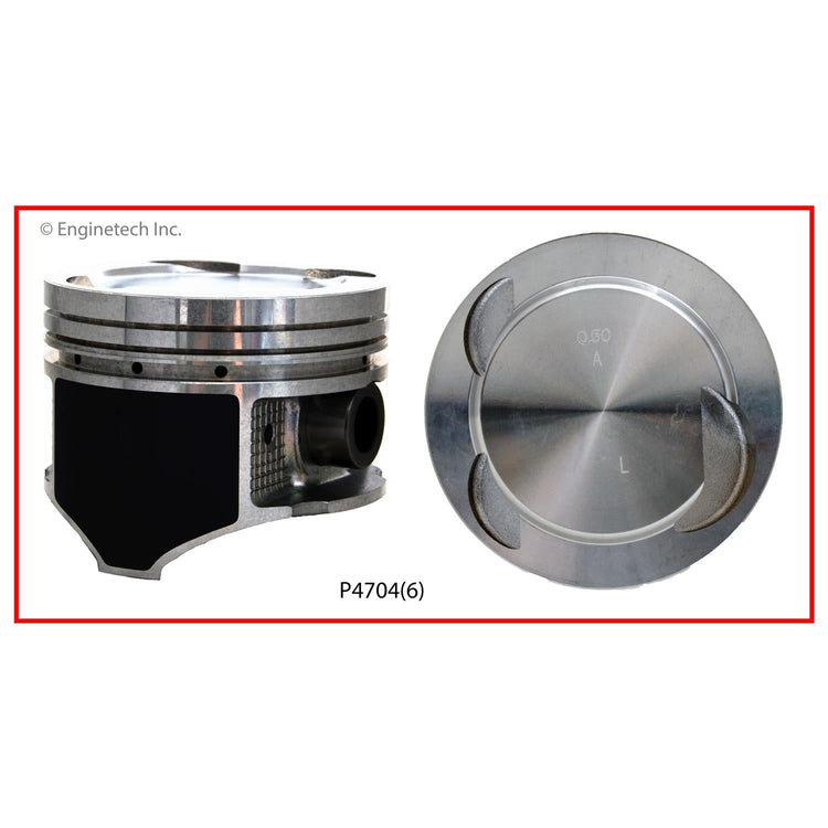 Enginetech P4704(6)STD Engine Piston Set Without Rings for Mazda MPV 1994-1998