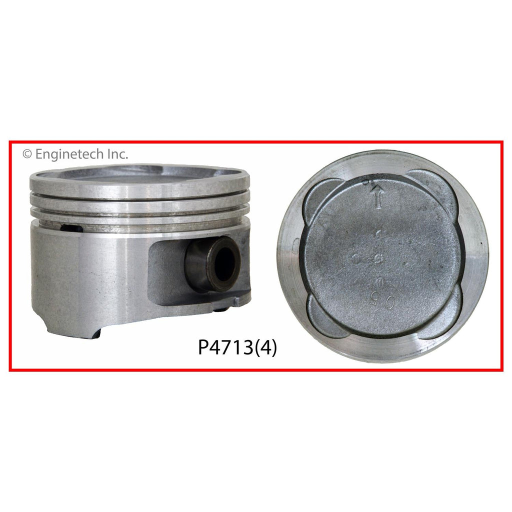 Enginetech P4713(4).50 Engine Piston Set Without Rings for Toyota Corolla and Celica