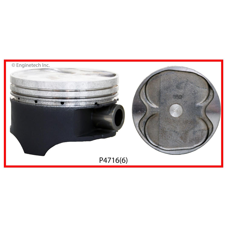 Enginetech P4716(6)STD Engine Piston Set Without Rings for Mazda 626 and Ford Probe