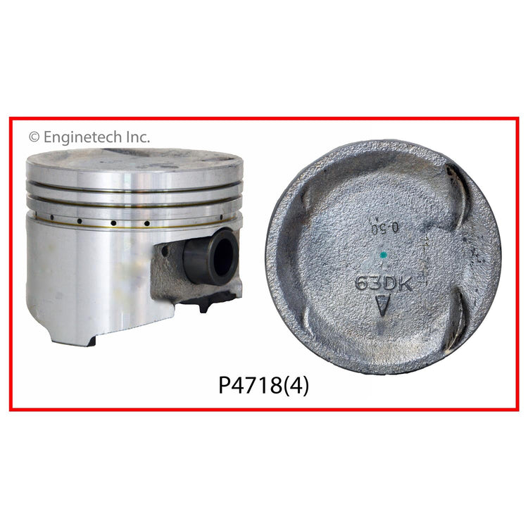 Enginetech P4718(4)STD Engine Piston Set Without Rings for 1993-1994 Mitsubishi Eclipse