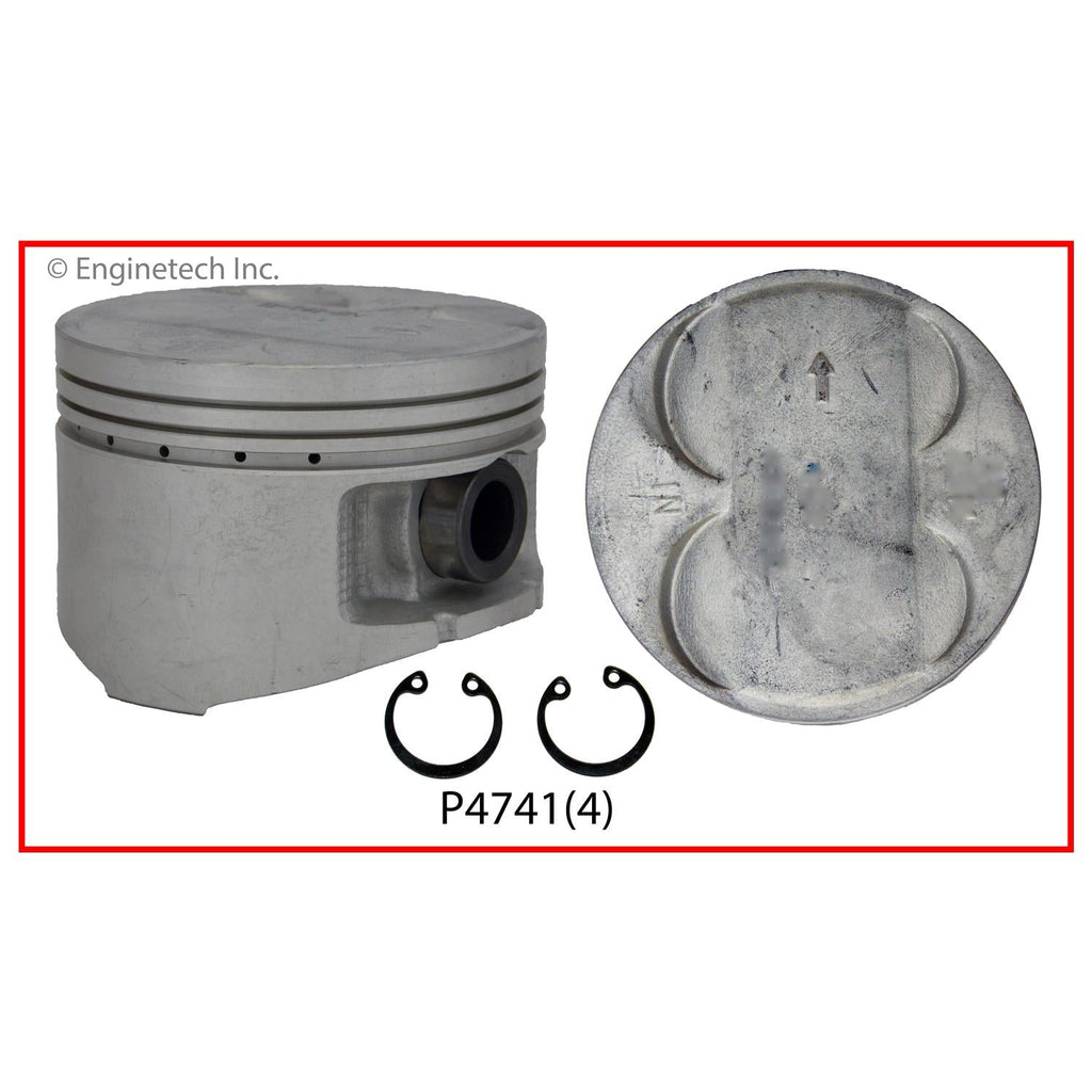 Enginetech P4741(4).50 Engine Piston Set Without Rings for Honda Prelude (1997-2001)